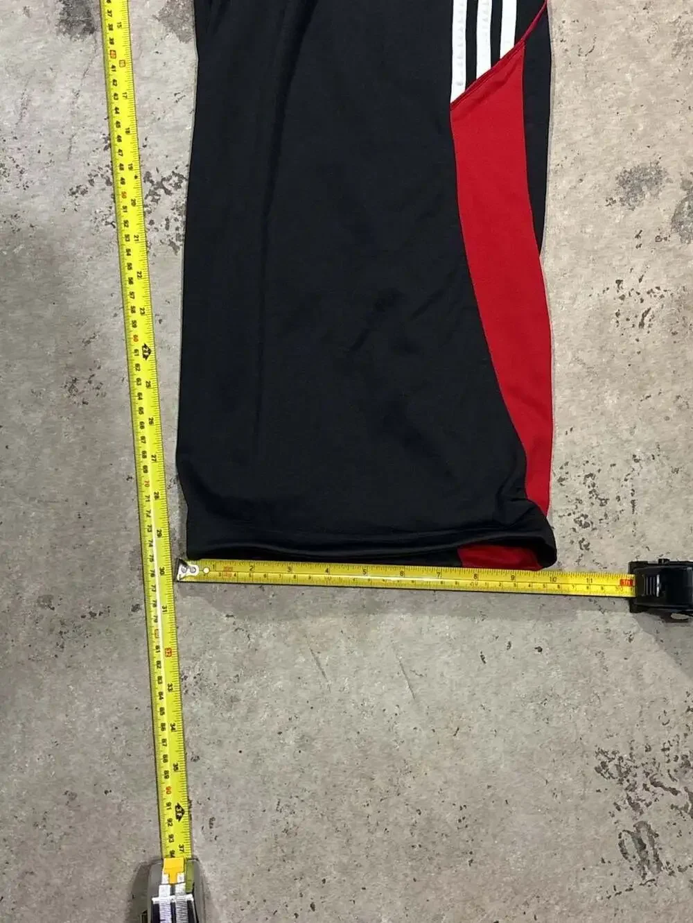 Adidas Men's 3-Stripes Athletic Track Pants in Black with Red Side Panels